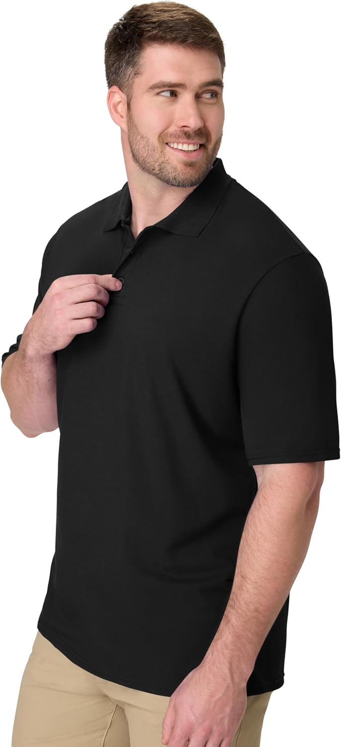 Hanes Men's X-Temp Polo Shirt - Comfortable Short Sleeve Design | Midweight Fabric