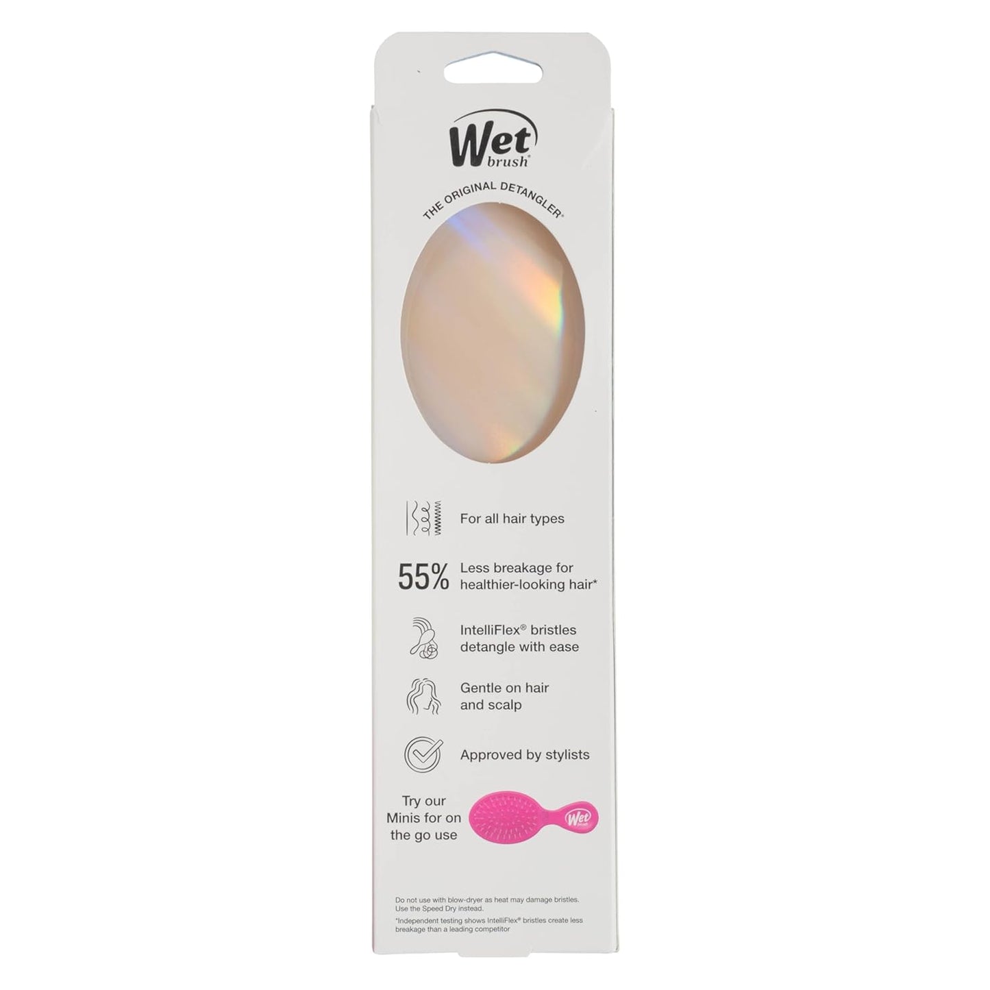 Wet Brush Original Detangler Hair Brush - Cream Iridescence Icon | Ultra-Soft IntelliFlex Bristles for All Hair Types