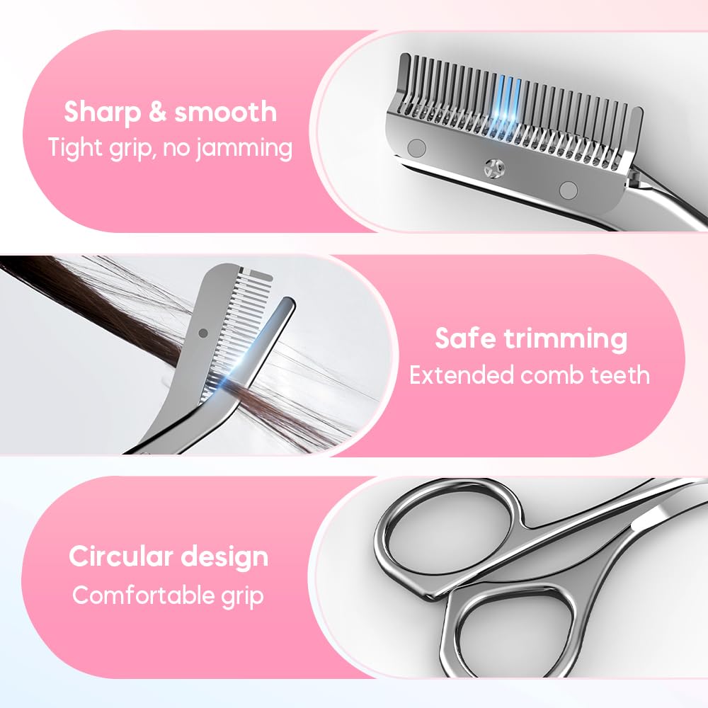 Eyebrow Comb Trimmer-Scissors, 2025 New Eyebrow Scissors with Comb Brow and Brush, Eyebrow Trimmer for Men and Women Trimmer Scissors for Precise Eyebrow Shaping (A-1Pcs)