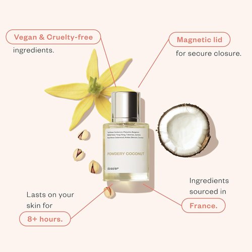 Dossier Powdery Coconut Perfume - Inspired by T. Ford Soleil Blanc | 1.7 Fl Oz (50ml) - Vegan & Paraben Free