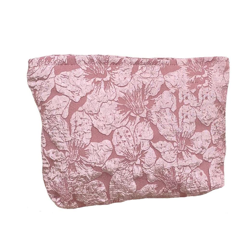 Cosmetic Bags for Women Makeup Bag Large Capacity Purse Travel Toiletry Zipper Storage Pouch Make up Brushes Organizer for Gifts (Digital flower, pink)
