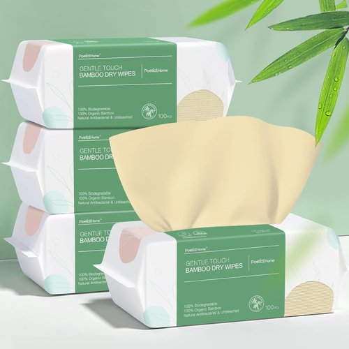 PoeticEHome Ultra-Soft Baby Wipes - Hypoallergenic, Unscented & Unbleached, 400 Count for Sensitive Skin