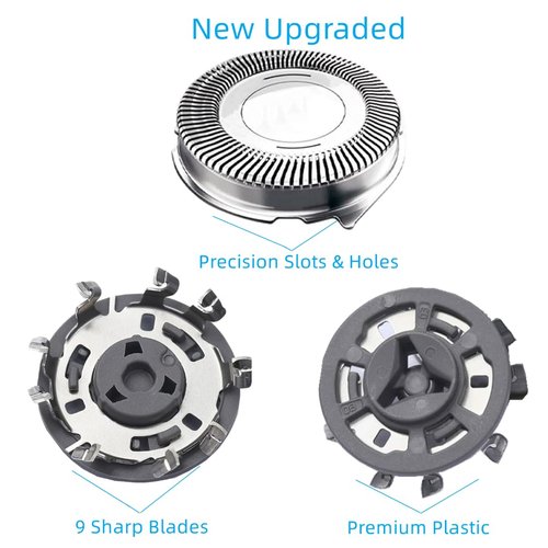 Aquatec HQ8 Replacement Shaver Heads - Compatible Philips Norelco PT720/AT880/AT810 Blades, 3 Pack