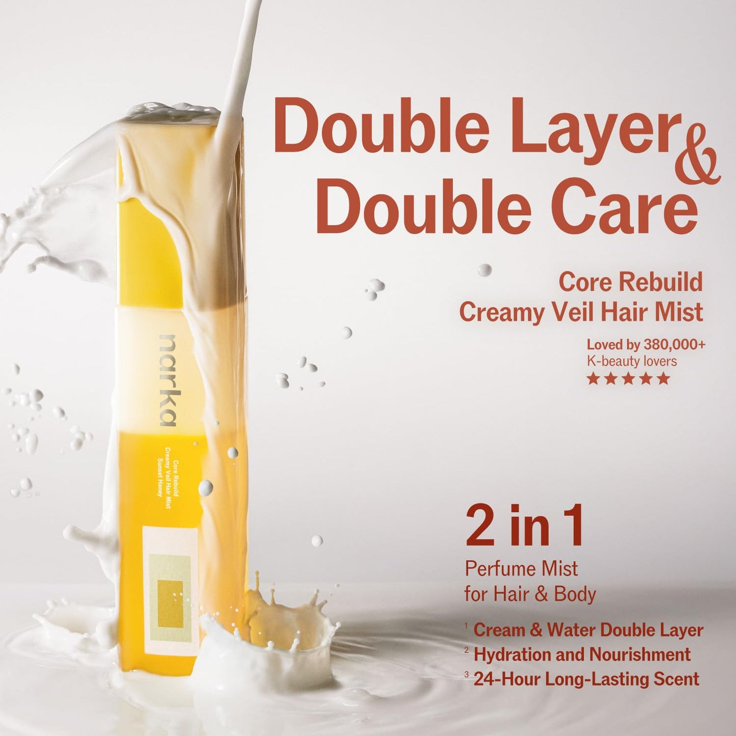 Skiennix Double Layer 2-in-1 Hair Mist - Lightweight Hydrating Formula for Smooth Application | Sunset Honey