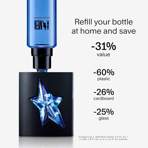 Mugler A*Men Eau de Toilette | Men's Cologne - Woody & Ambery Scent with Patchouli & Coffee Extract