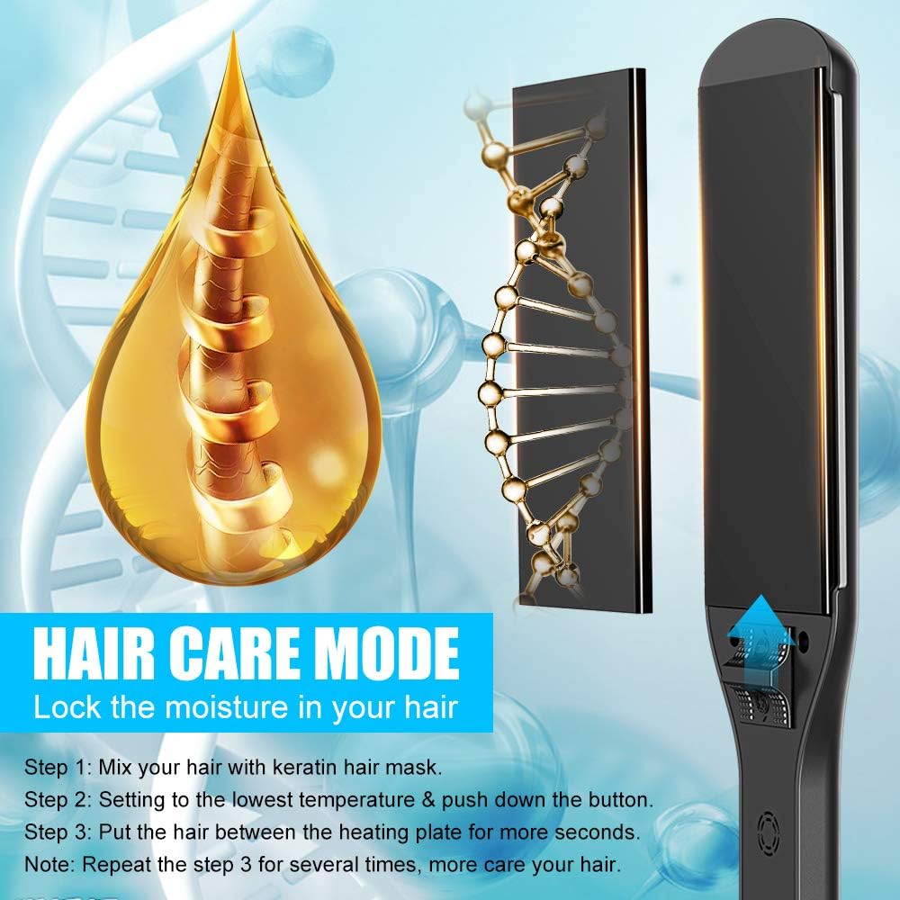 Skiennix Professional Hair Straightener - 2.16'' Extra-Large Titanium Flat Iron with 30s Instant Heating & 5 Heat Settings for All Hair Types