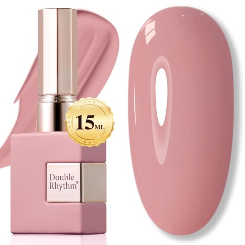 Double Rhythm 0.5Oz Gel Polish Pure Sheer Same Color Same Bottle Soak Off 15ML Gel Polish Manicure Salon Nail Art DIY at Home for Women (Soft Pink-A1088)