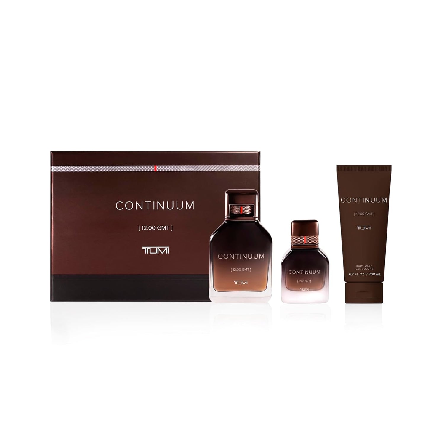 TUMI CONTINUUM Bold Cologne for Men - Smoky Fragrance in 3.4 oz & 1.0 oz Eau de Parfum, 6.7 oz Body Wash