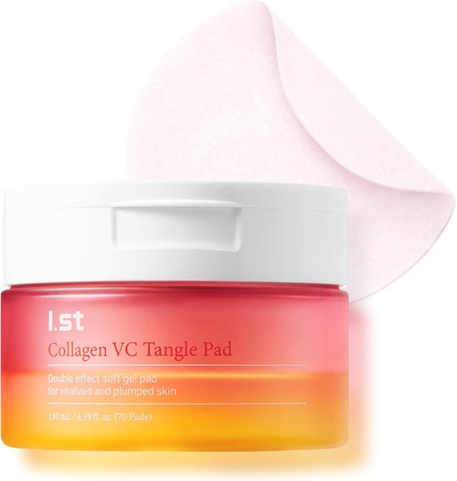 I.st Collagen VC Bounce Pad - Hydrating Toner Pads for Pore Refining | 70 Count, Ideal for Sensitive Skin