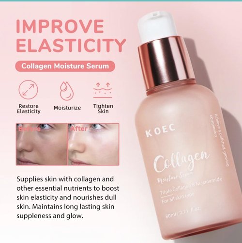 KOEC Triple Collagen Facial Serum - Advanced Anti-Aging Hydration Complex | 30ml