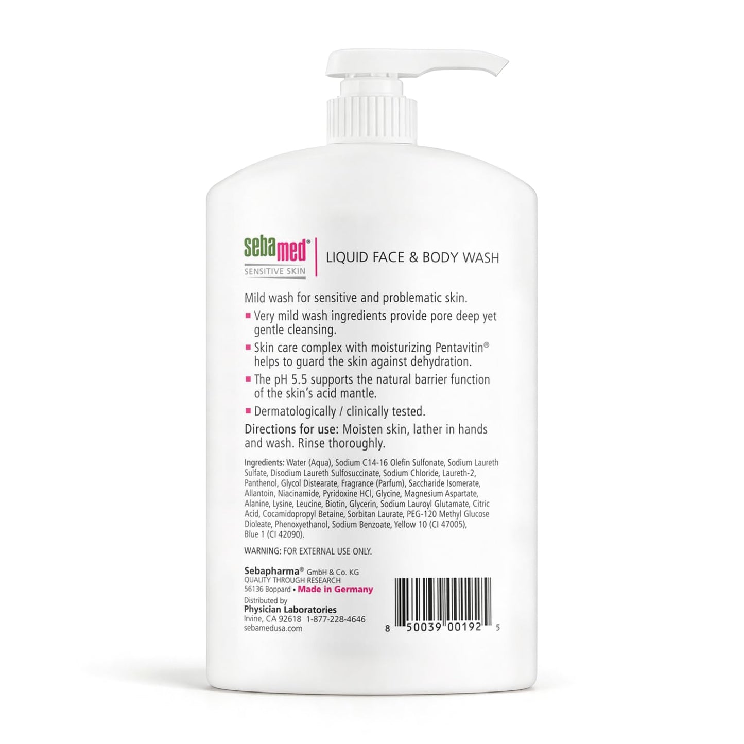 SEBAMED Sensitive Skin Face & Body Wash - pH 5.5 Hydrating Cleanser for All Skin Types | 33.8 Fl Oz
