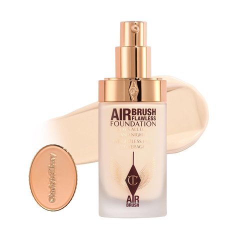 Charlotte Tilbury Airbrush Flawless Matte Foundation - Full Coverage Liquid Makeup for a Natural-Matte Finish | Waterproof & Pore-Blurring Formula