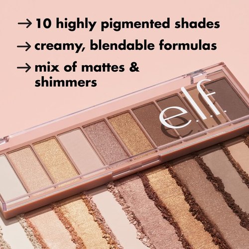 e.l.f. Perfect 10 Eyeshadow Palette - Ten Ultra-Pigmented Shimmer & Matte Shades | Vegan Nude Rose Gold