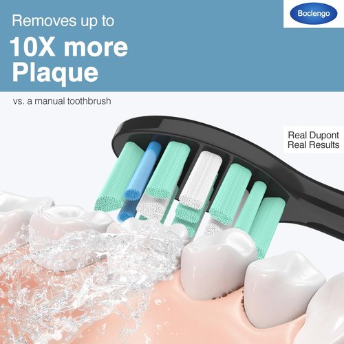 Philips Sonicare Replacement Toothbrush Heads - 12 Pack Black Electric Brush Heads Compatible with Sonicare