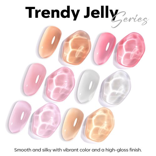 modelones Milky White Gel Nail Polish Nail Polish Natural Color Translucent Jelly Soak Off LED Clear Coat Soap Nails Art White French Gel Polish15 ML