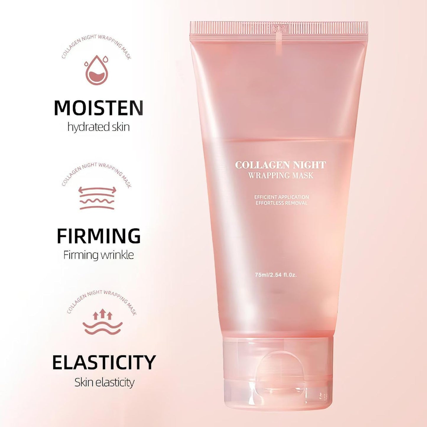 Skiennix Collagen Night Wrapping Mask - Peel Off Hydrolyzed Facial Mask for Elasticity & Hydration | 2.54 fl. oz.