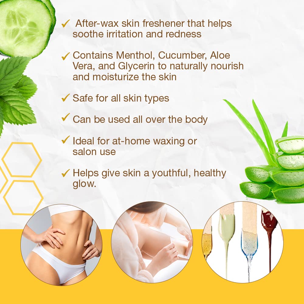 GiGi Post Waxing Cooling Gel, Soothing After Wax Care Treatment, Skin Freshener & Hydrating, 8 fl oz