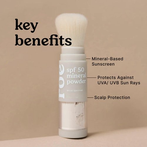 Roe Wellness - Kids SPF 50 Brush-On Mineral Sunscreen Powder | EWG Approved, Reef-Friendly, Easy Application