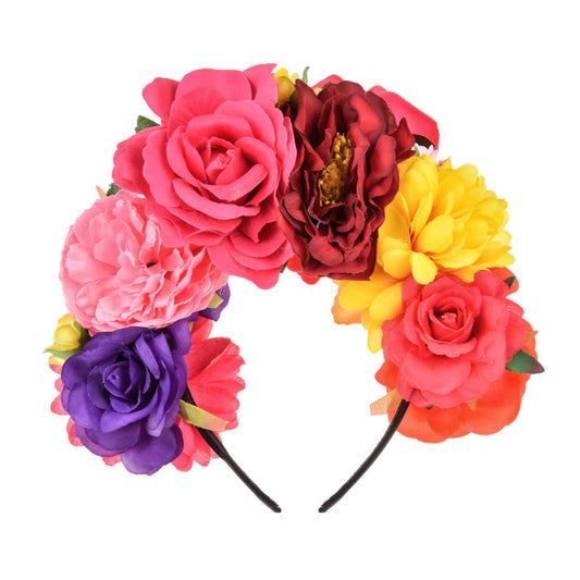 Vividsun Rose Flower Crown Day of The Dead Floral Crown (colorful)