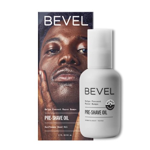 Bevel Pre Shave Oil - Soften Hair & Protect Skin from Irritation | 2 Fl Oz with Castor, Olive & Tea Tree Oils