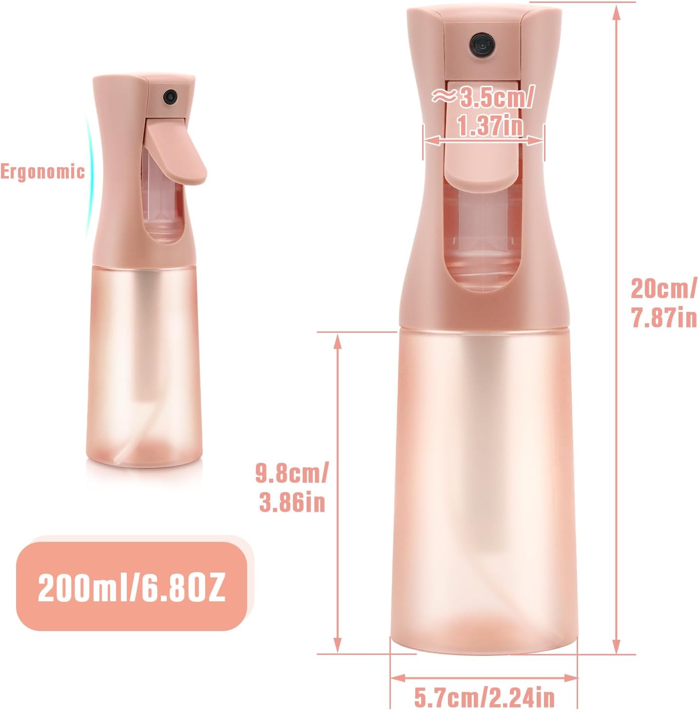 Skiennix Fine Mist Spray Bottle - Refillable Ultra-Fine Continuous Spray for Skincare & Plant Care