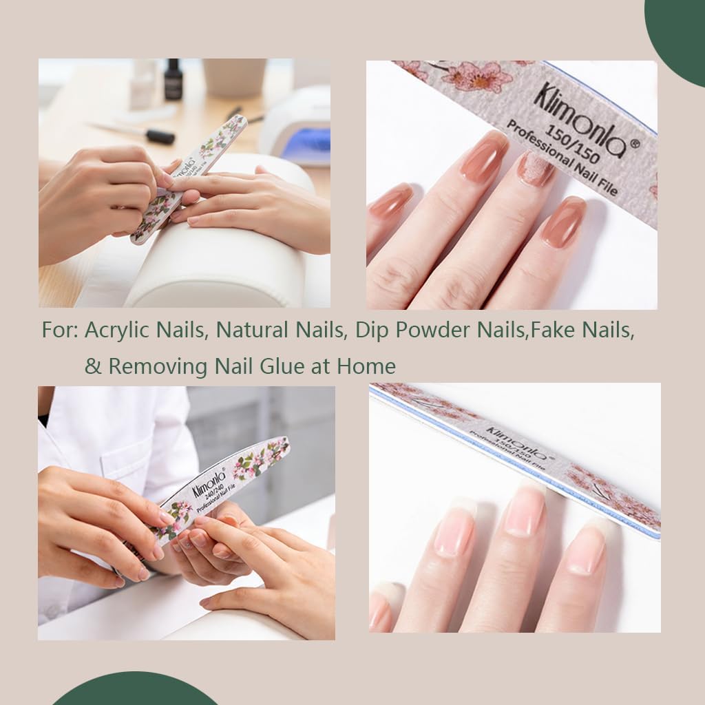 Skiennix 25PCS Floral Nail Files - Professional Double-Sided Emery Boards for Natural & Acrylic Nails | Various Grits 80-240