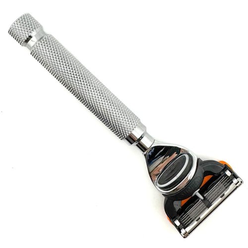 Parker 5-Blade Razor Handle - Compatible with Gillette® Fusion® Cartridges | Weighted Metal Design for Smooth, Tug-Free Shaving