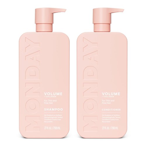 Monday Haircare Volume Shampoo & Conditioner Set - 27 oz | Nourishing Coconut Oil & Ginger Extract for Fine, Oily Hair