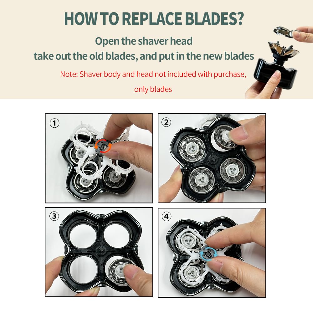 Skull Shaver Replacement Blades - Pitbull Pro Blade Set for Gold/Silver/Platinum Shavers (12 Blades)