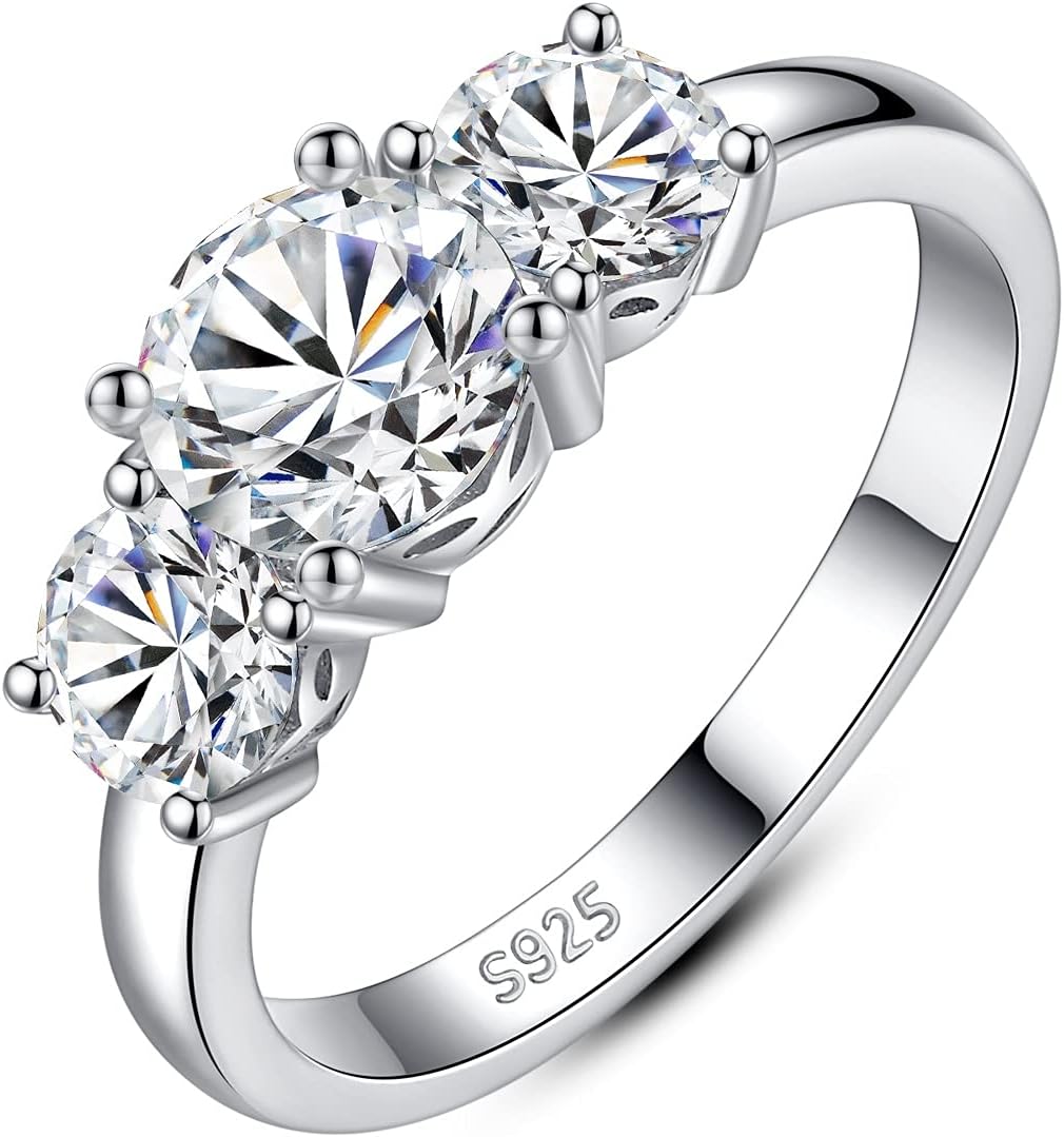 YODEWA Moissanite Engagement Ring - 2ct D Color VVS Lab-Created Diamond | 925 Sterling Silver, Sizes 4-11