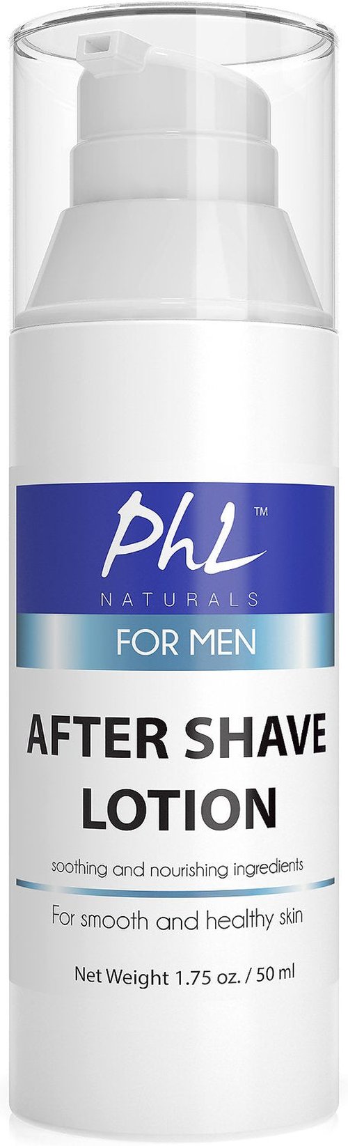 PHL Naturals Unscented Aftershave Lotion for Men - Fragrance-Free, Alcohol-Free, Soothes Razor Burn - 1.75 oz