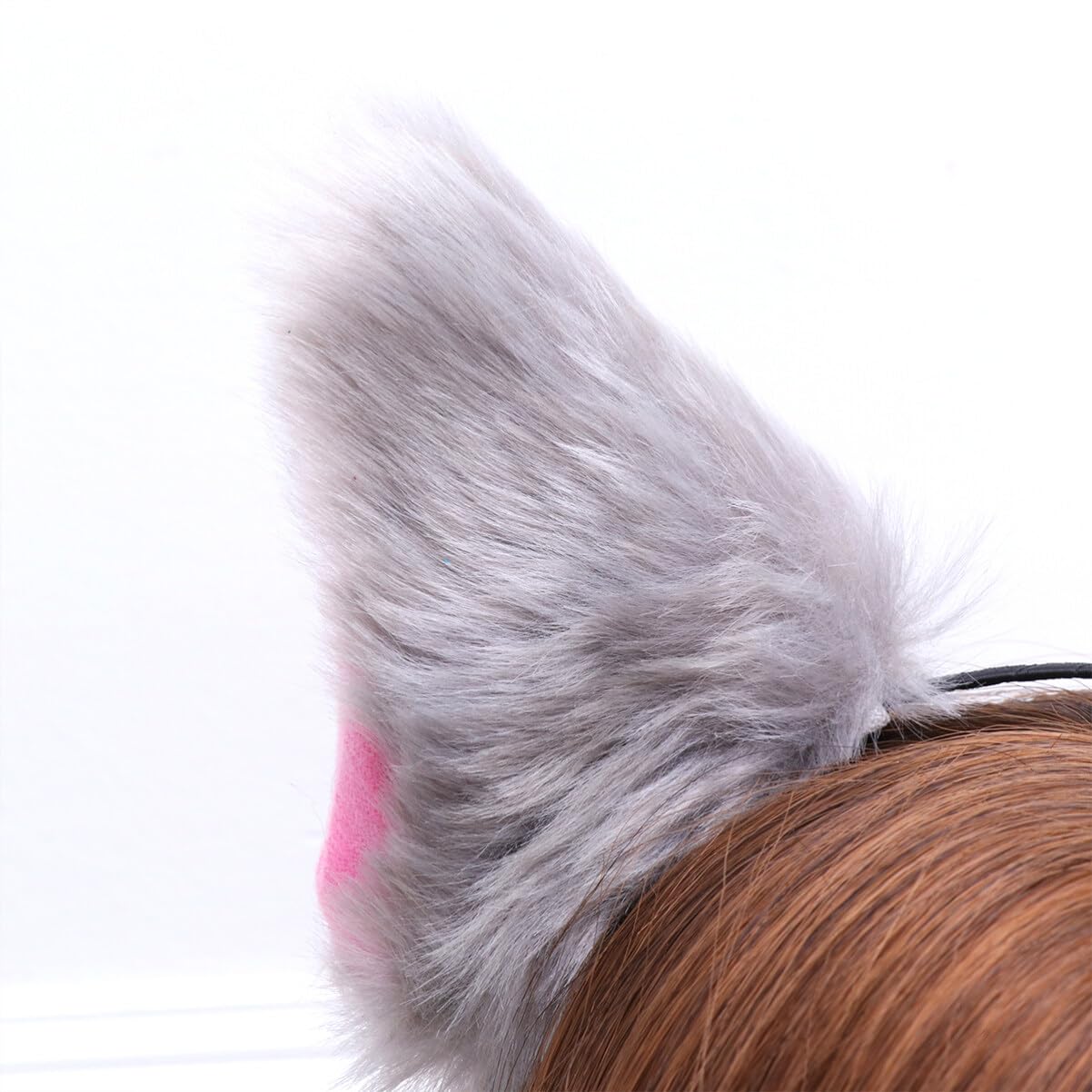 PartyKindom Cat Headbands Cute Accessories Headwear Ear Animal Girls Headdress Fur Head Band Prom Headband Animals Child Goth White Cartoon Adult Furry Grey Outfits Cosplay Hoop Dress