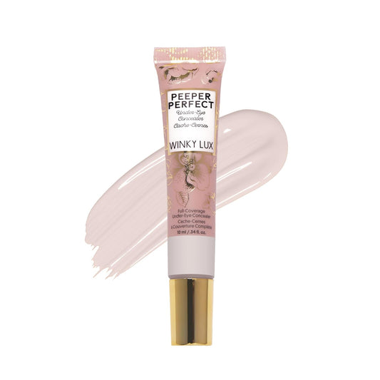 Winky Lux Peeper Perfect Under Eye Concealer - Full Coverage Makeup & Eye Brightener with Collagen, Hyaluronic Acid & Vitamin E (Very Fair)