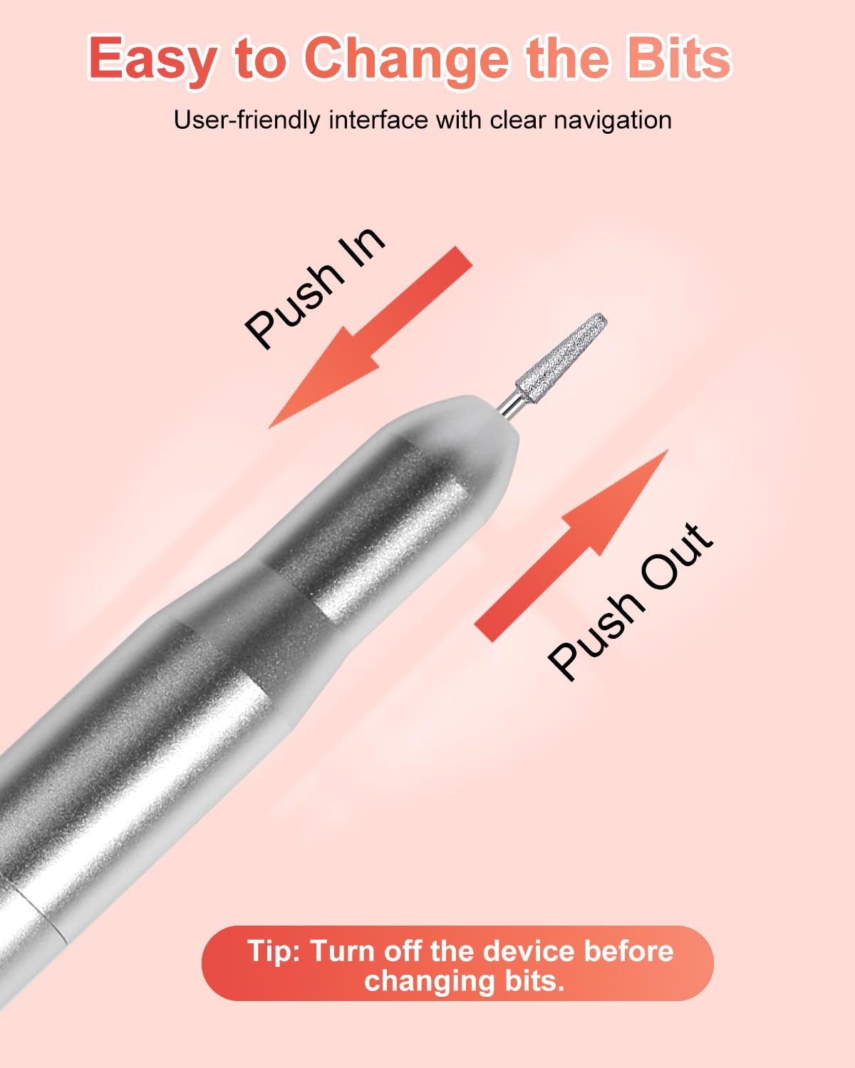 MEKK Cordless Nail Drill Pro: 30000 RPM Rechargeable Electric Nail File, Lightweight & Quiet for Acrylic, Gel Nails, Manicures & Pedicures – Professional & Home Use