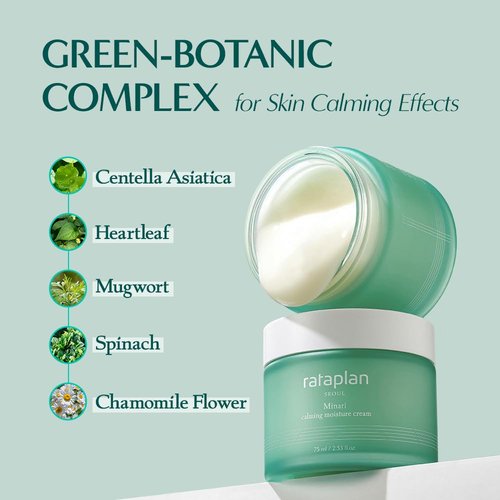 RATAPLAN Minari Calming Moisture Cream - Hydrating Face Gel with Hyaluronic Acid & Centella | 2.53 fl oz