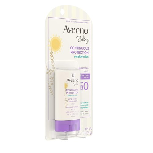 Aveeno Baby Mineral Sunscreen Stick - SPF 50 Protection for Sensitive Skin | Travel Size 0.47 oz