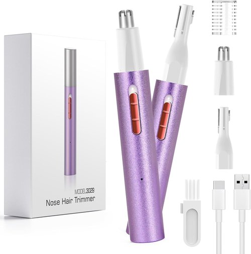 AHHFEI Rechargeable 5-in-1 Ear and Nose Hair Trimmer - Professional Painless Eyebrow & Facial Hair Removal