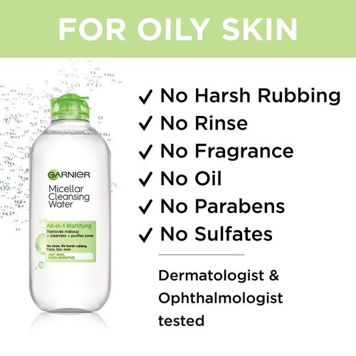 Garnier SkinActive Micellar Cleansing Water Mattifying for Oily Skin, 13.5 fl. oz.