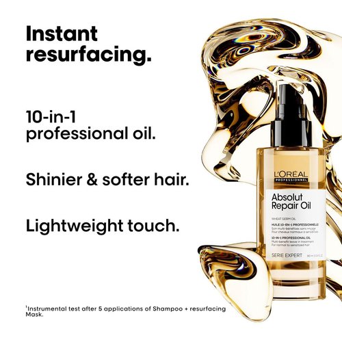 L'Oreal Professionnel Paris Absolut Repair 10-in-1 Oil - Nourishing Hair Oil for Dry & Damaged Hair