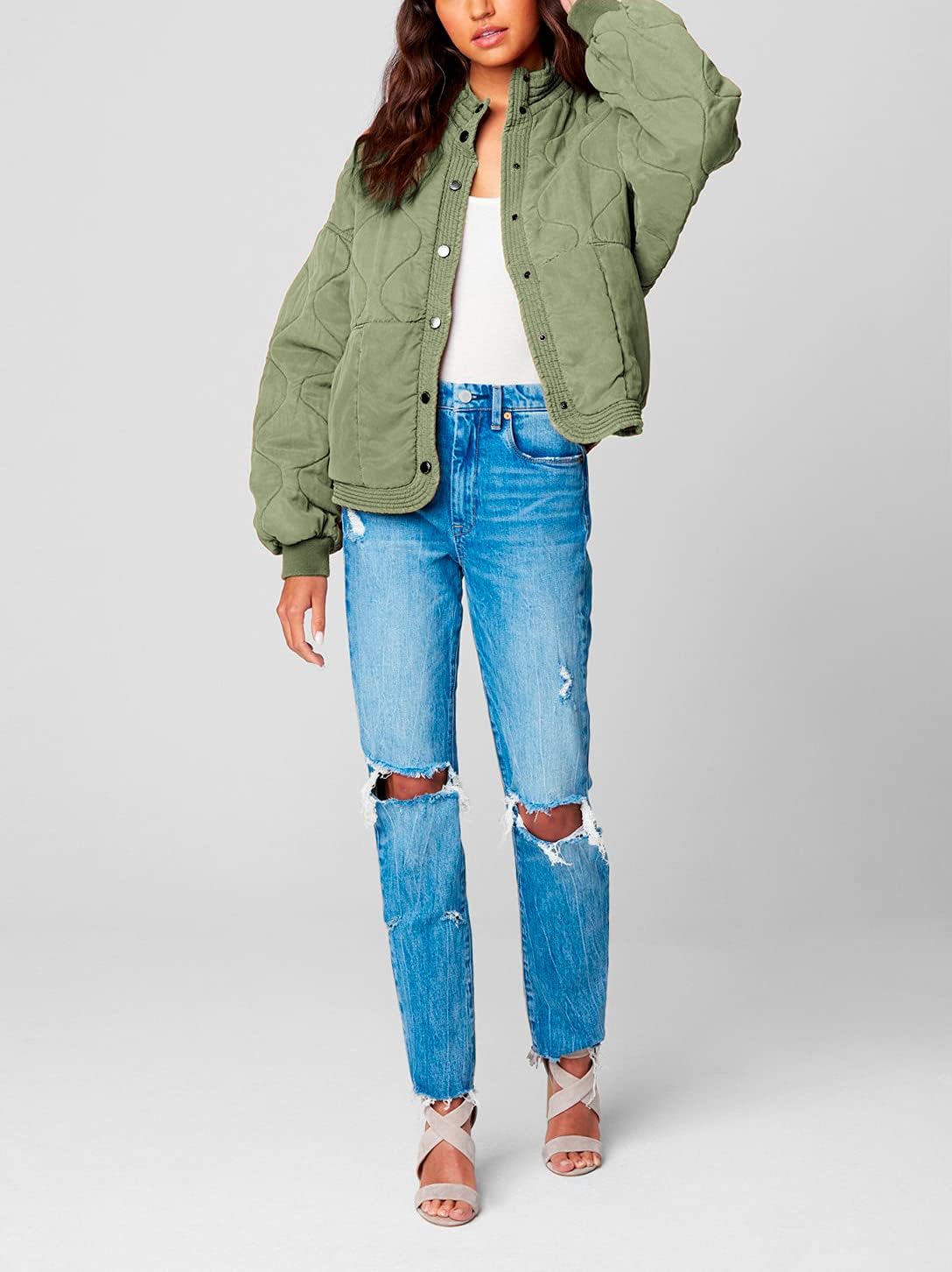 [BLANKNYC] Women's Tencel Quilted Jacket - Luxurious Drop Shoulder Design for Ultimate Comfort