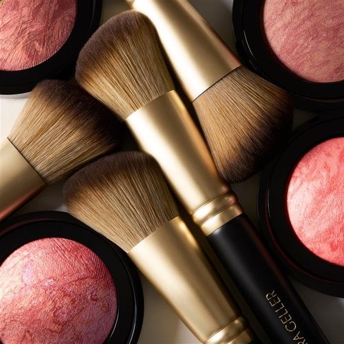 LAURA GELLER NEW YORK Baked Blush-n-Brighten Marbleized Blush + Angled Brush, Pink Buttercream