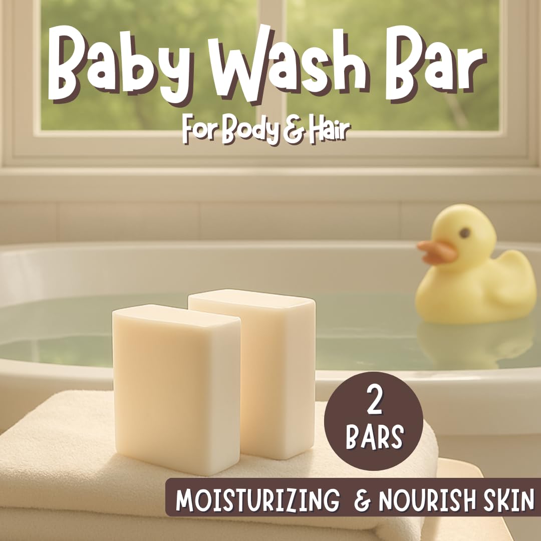 Skiennix Fragrance-Free Baby Bar Soap - Gentle Unscented Natural Soap for Sensitive Skin | 2 Bars (3.5 oz Each)