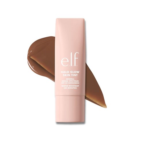 e.l.f. Halo Glow Skin Tint SPF 50 - Tinted Moisturizer for Light Coverage | Vegan & Cruelty-Free, 13 Deep Neutral