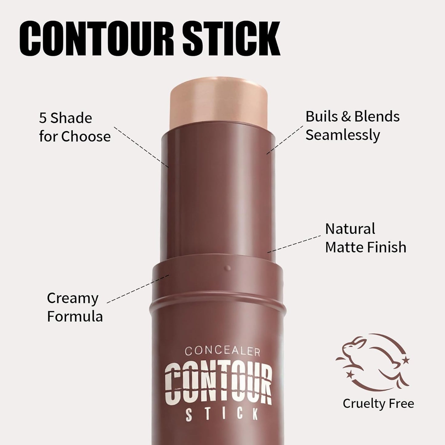 Skiennix Cream Contour Stick - Cool Toned Sculpting Makeup for Natural Definition | Long-Lasting, Buildable & Highly Pigmented (08 Soft Tan)