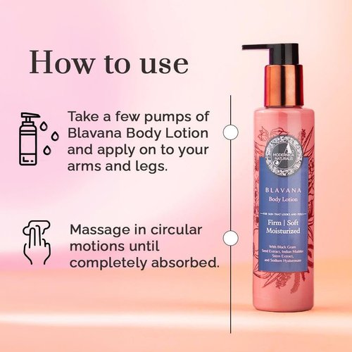 Blavana Body Lotion - Fast-Absorbing Moisturizer for Dry, Crepey Skin | 6.25 fl. oz | Black Gram & Indian Madder