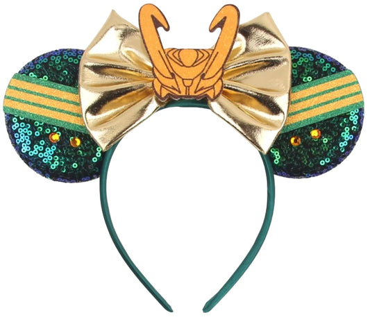 CLGIFT Super Hero Mickey and Minnie Ears (Loki) - Avengers Inspired Novelty Mouse Ears for Adults