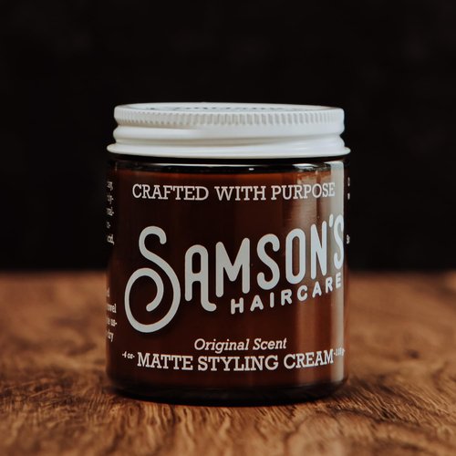 SAMSON'S HAIRCARE Matte Styling Cream - Nourishing Hold & Easy Application for Men & Women | 4 oz.