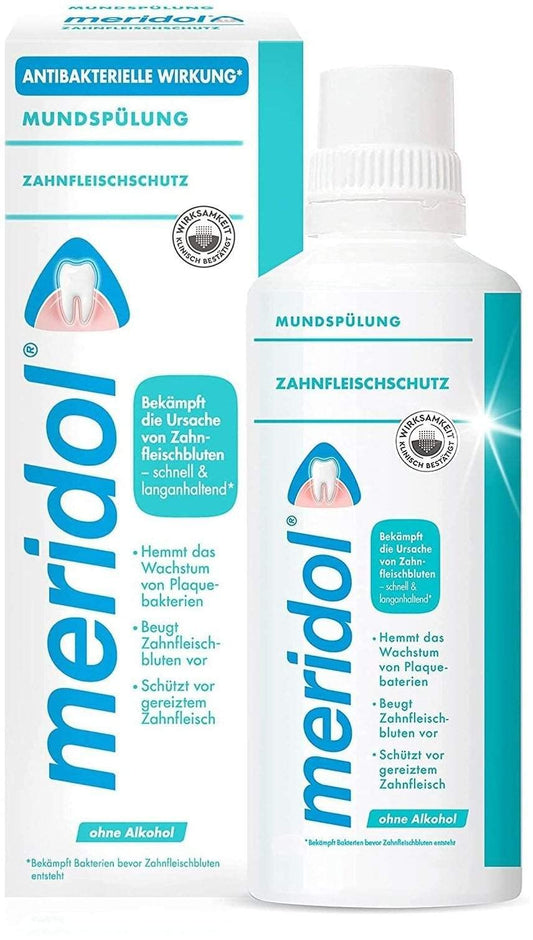 Meridol Mouthwash Antibacterial Effect for Healthy Teeth & Gums, Alcohol Free , 400 ml / 13.53 Fl.oz