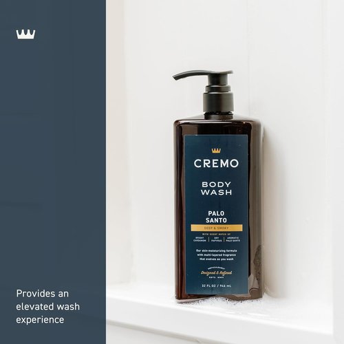 Cremo Palo Santo Body Wash for Men - Rich Lather, 32 Fl Oz | Refreshing Cleanse