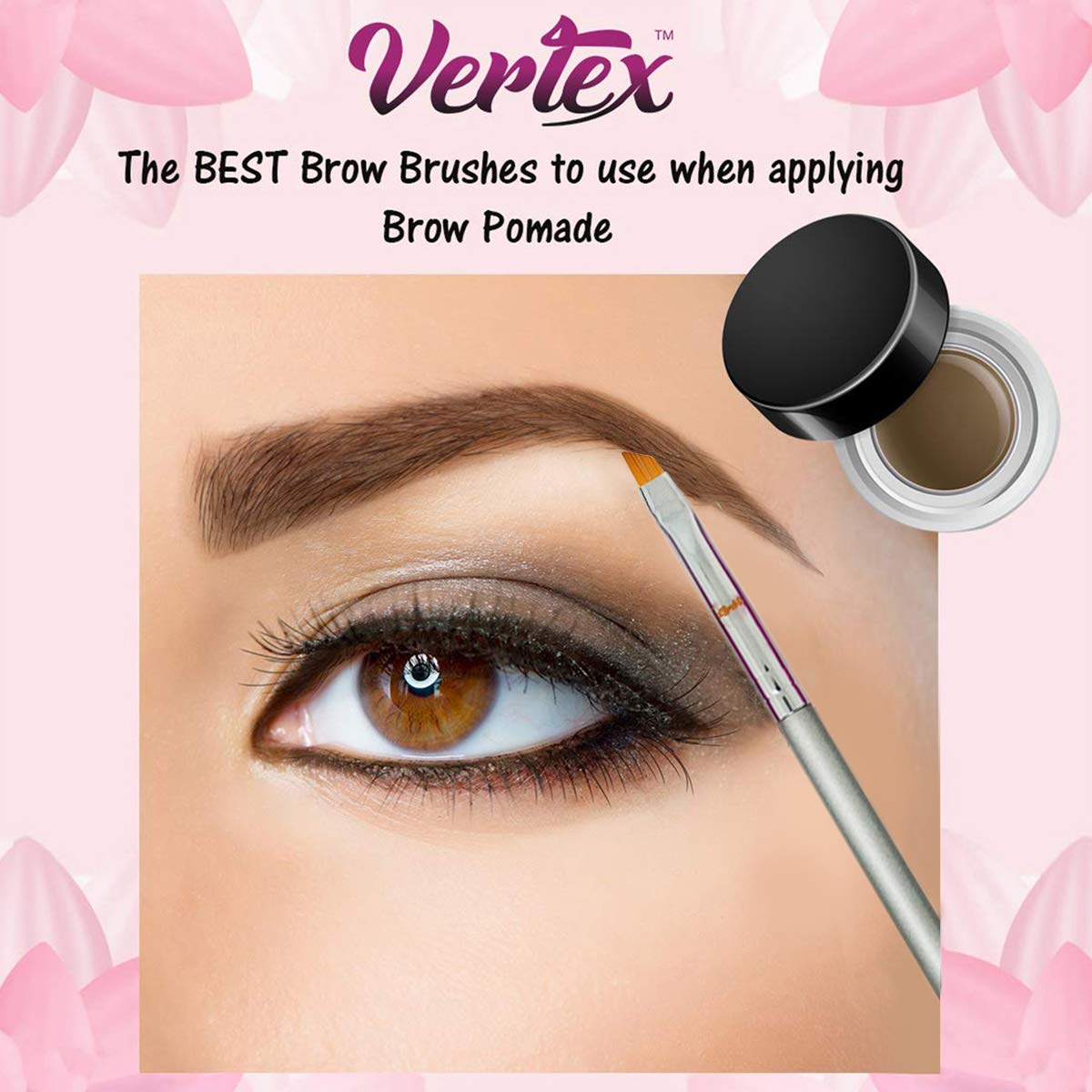 Skiennix Eyebrow Brush Kit - Thin Angled Brushes for Shaping & Concealing | Duo Spoolie & Firm Bristles